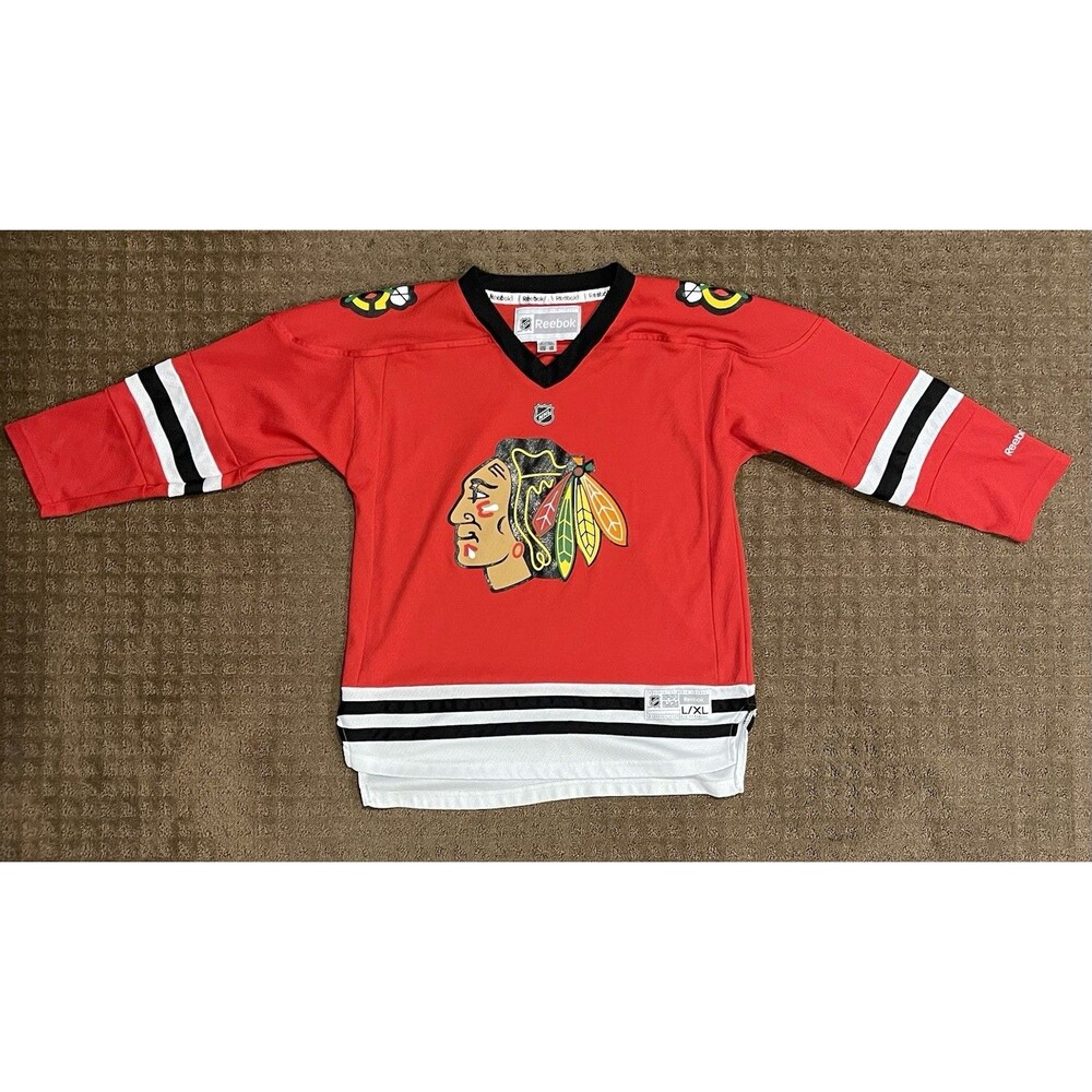 NHL Chicago Blackhawks Home Hockey Jersey Reebok Youth Size L/XL Adult Small